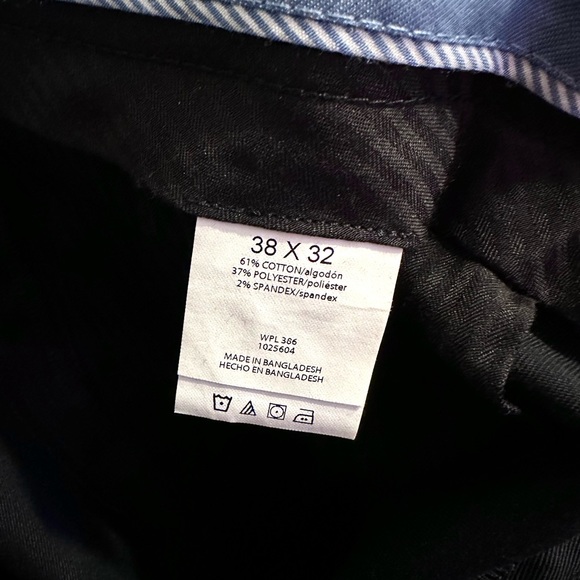 Haggar Premium No Iron Flat Front Straight Fit Mens Black Khaki Size 38 x 32 NWT - Picture 9 of 11